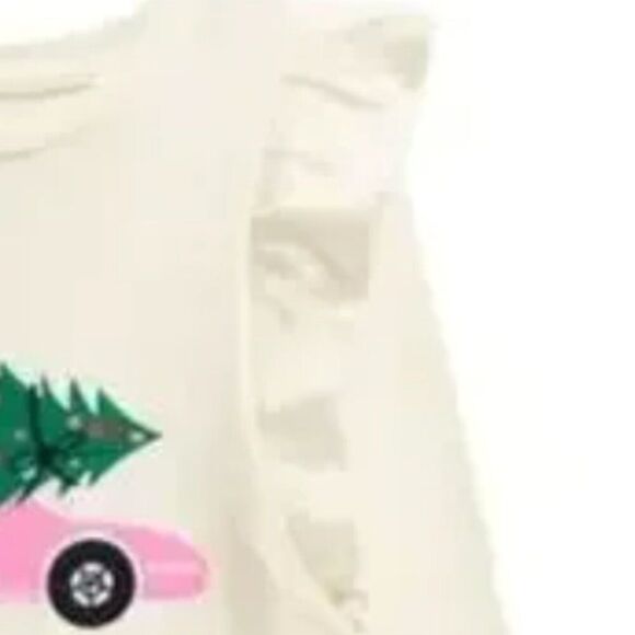 Tucker and Tate Ivory Barbie Holiday Graphic ruffled long sleeve t-shirt size 4 - Picture 3 of 6